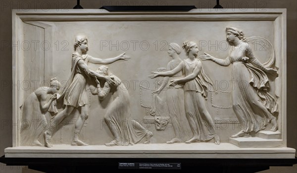 "Return of Telemachus to Ithaca and meeting with Penelope", by Antonio Canova