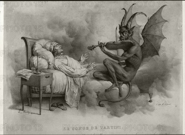 Tartini's dream, illustration by Louis-Léopold Boilly