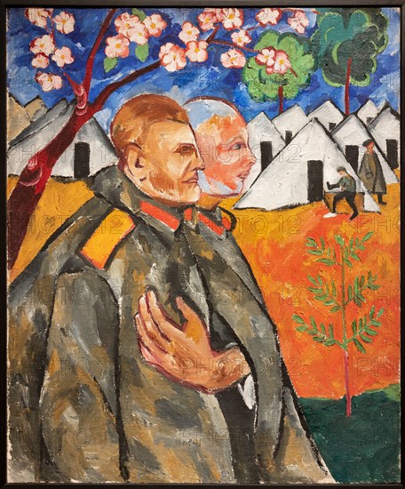 Goncharova, 'Portrait of Mikhail Larionov and his Platoon Commander'