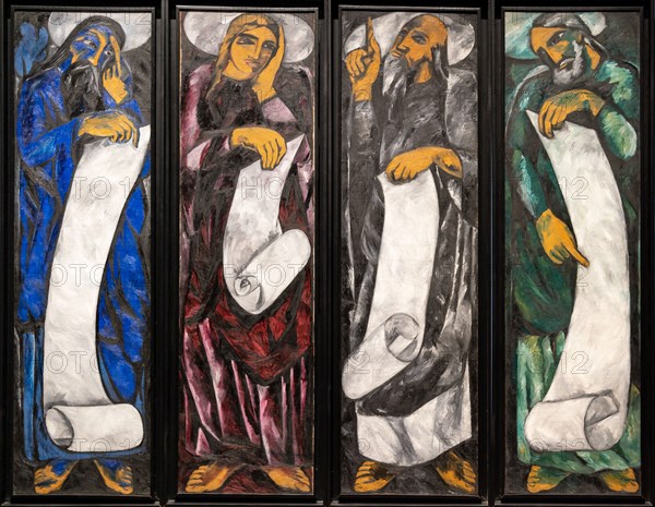 Goncharova, 'The Evangelists. Evangelist in Blue and Evangelist in red; Evangelist in blue and Evangelist in red'