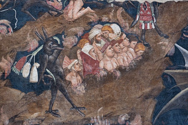 Andrea Orcagna: 'Punishment of the Miser and the Wrathful and Satan devouring Judas'