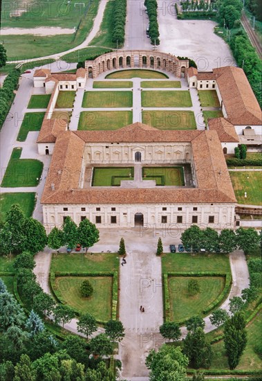 Aerial view of the Palazzo del Te in Mantua