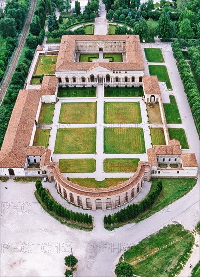 Aerial view of the Palazzo del Te in Mantua