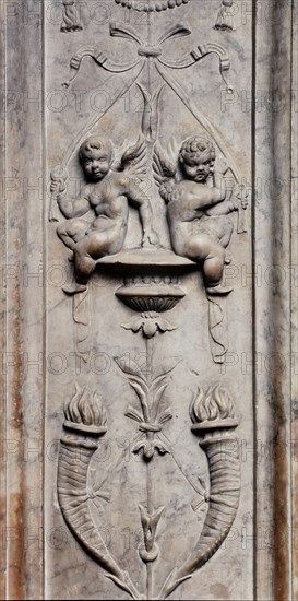 Exterior facade of the Piccolomini Library in Siena