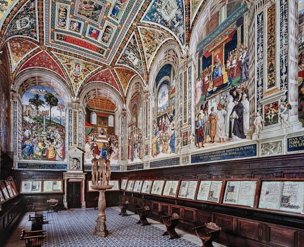 Interior of the Piccolomini Library in Siena