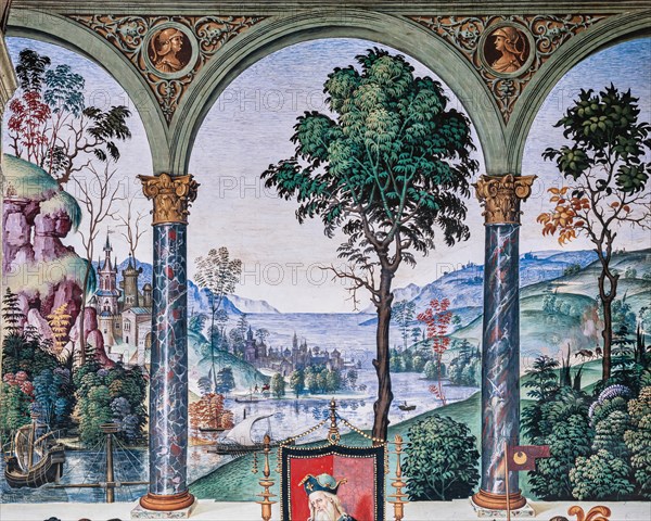 Fresco on the North-East wall of the Piccolomini Library in Siena