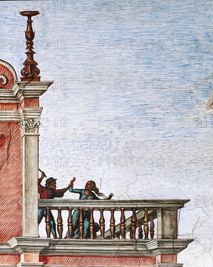 Fresco on the North-East wall of the Piccolomini Library in Siena