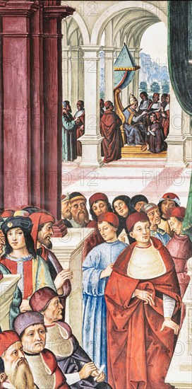 Fresco on the North-East wall of the Piccolomini Library in Siena