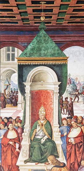 Fresco on the North-East wall of the Piccolomini Library in Siena