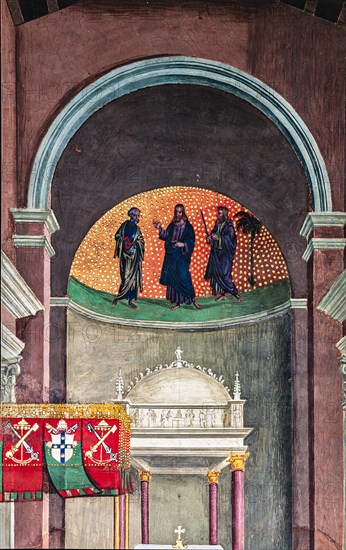 Fresco on the South-West wall of the Piccolomini Library in Siena