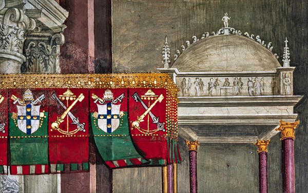 Fresco on the South-West wall of the Piccolomini Library in Siena