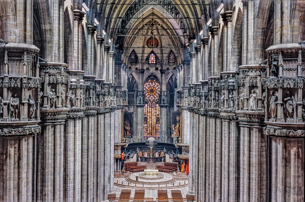 The Milan Cathedral: view of the nave