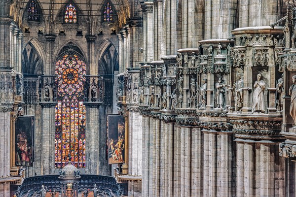 The Milan Cathedral: view of the nave