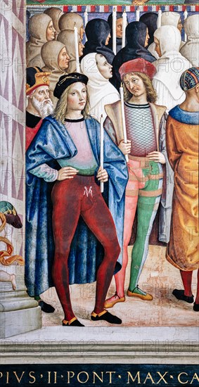 Fresque du mur sud-ouest de la Libreria Piccolomini à Sienne