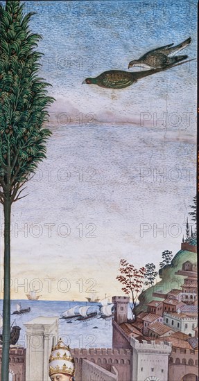 Fresco on the South-West wall of the Piccolomini Library in Siena