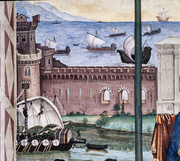 Fresque du mur sud-ouest de la Libreria Piccolomini à Sienne