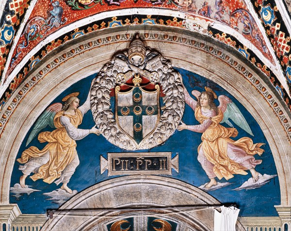 Fresco on the North-West wall of the Piccolomini Library in Siena