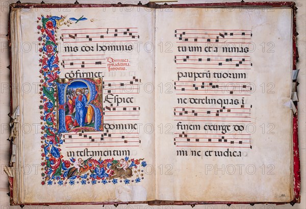 Choir book located at the Piccolomini Library in Siena