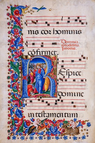 Choir book located at the Piccolomini Library in Siena