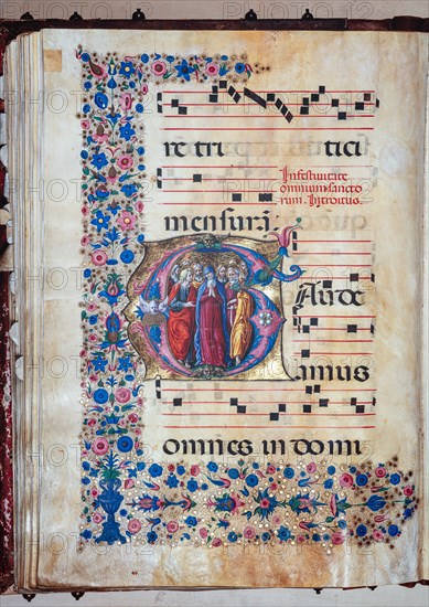 Choir book located at the Piccolomini Library in Siena