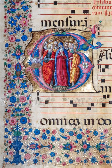 Choir book located at the Piccolomini Library in Siena