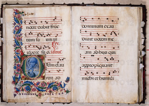 Choir book located at the Piccolomini Library in Siena