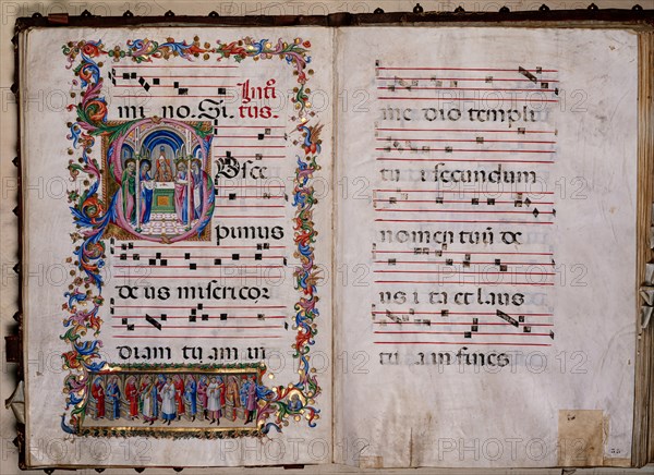 Choir book located at the Piccolomini Library in Siena