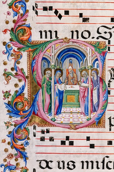 Choir book located at the Piccolomini Library in Siena