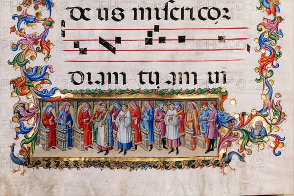 Choir book located at the Piccolomini Library in Siena