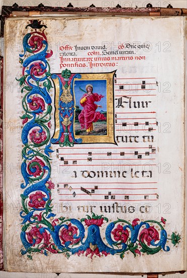 Choir book located at the Piccolomini Library in Siena