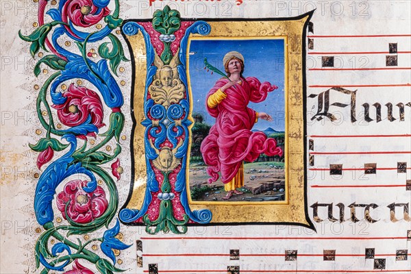 Choir book located at the Piccolomini Library in Siena