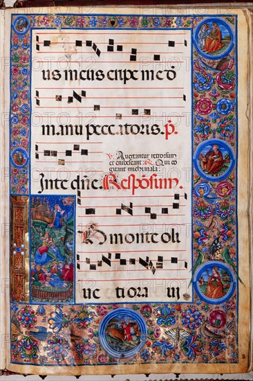 Choir book located at the Piccolomini Library in Siena