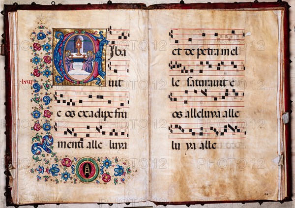 Choir book located at the Piccolomini Library in Siena