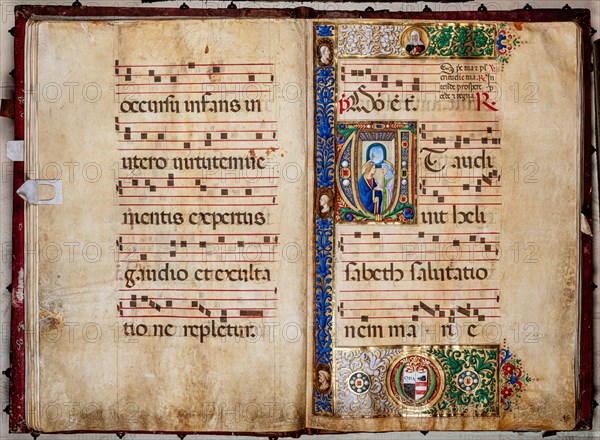 Choir book located at the Piccolomini Library in Siena