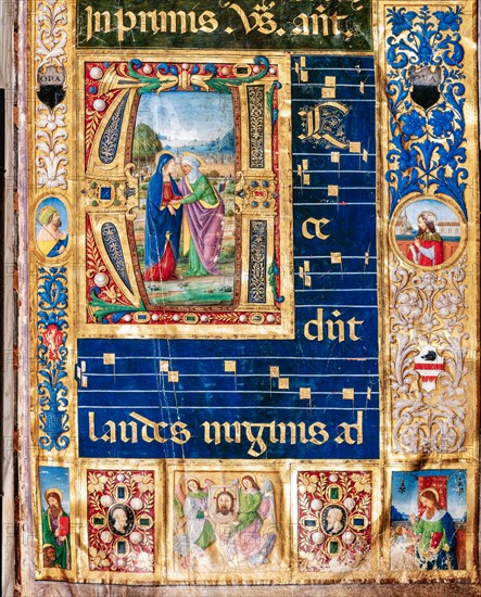 Choir book located at the Piccolomini Library in Siena