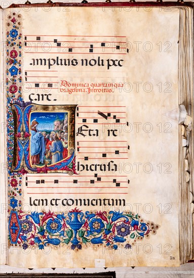 Choir book located at the Piccolomini Library in Siena