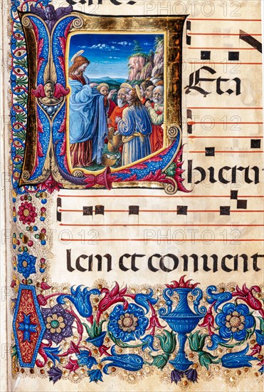 Choir book located at the Piccolomini Library in Siena