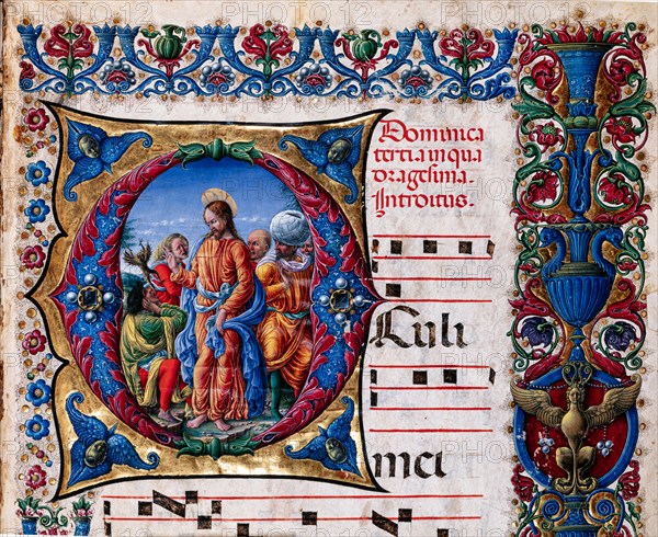 Choir book located at the Piccolomini Library in Siena