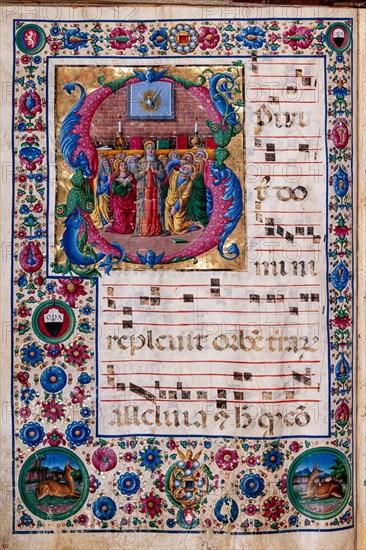 Choir book located at the Piccolomini Library in Siena