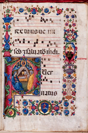 Choir book located at the Piccolomini Library in Siena