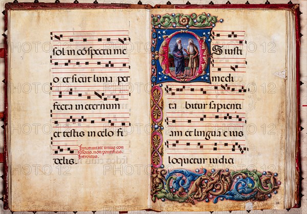 Choir book located at the Piccolomini Library in Siena