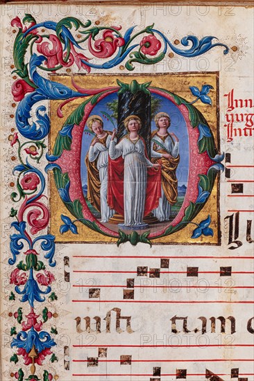 Choir book located at the Piccolomini Library in Siena