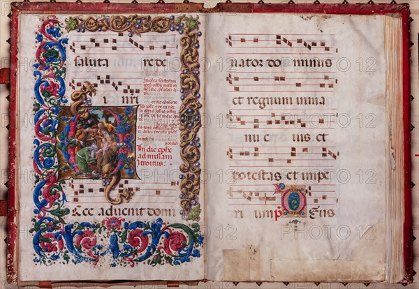 Choir book located at the Piccolomini Library in Siena
