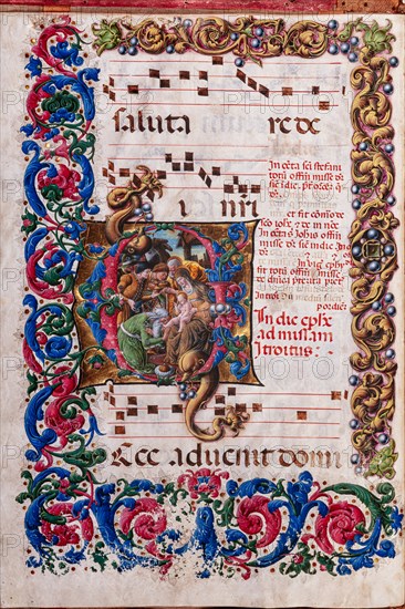 Choir book located at the Piccolomini Library in Siena