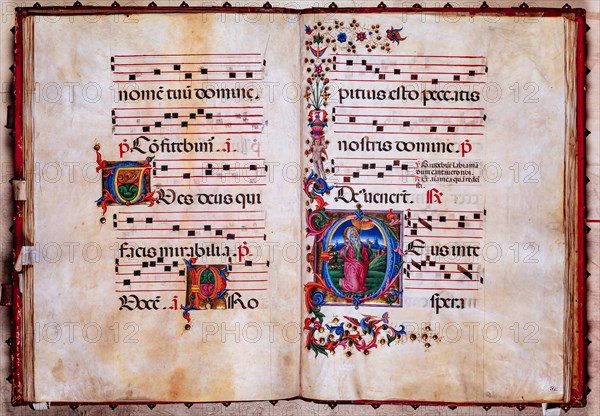 Choir book located at the Piccolomini Library in Siena