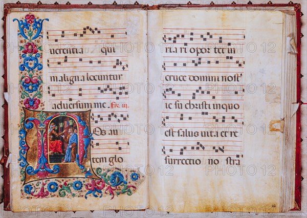 Choir book located at the Piccolomini Library in Siena