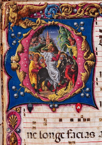 Choir book located at the Piccolomini Library in Siena