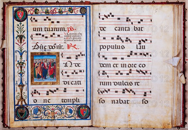 Choir book located at the Piccolomini Library in Siena