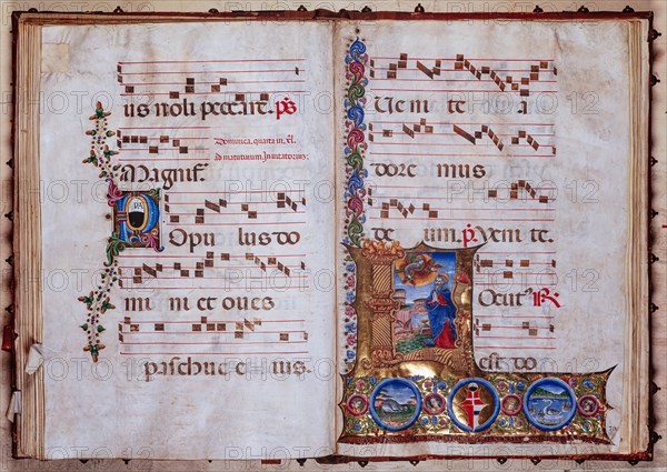 Choir book located at the Piccolomini Library in Siena