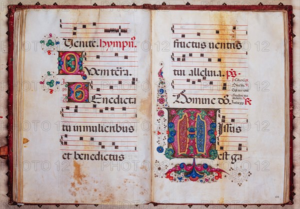 Choir book located at the Piccolomini Library in Siena